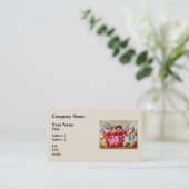 Draagtaarten en pinda's met chocolade visitekaartje (Staand voorkant)