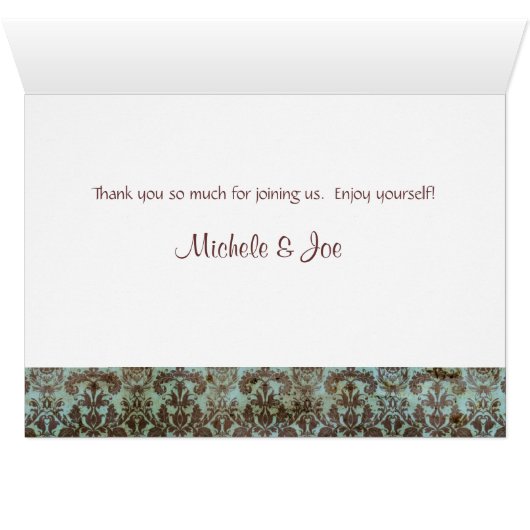 Draagtafelklep Damask Blue Brown (Binenzijde Horizontaal (Onderkant))