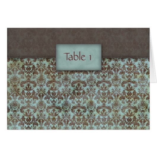 Draagtafelklep Damask Blue Brown (Voorkant Horizontaal)