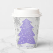 Draagtas met kerstbomen, met wieltjes papieren bekers (Achterkant)