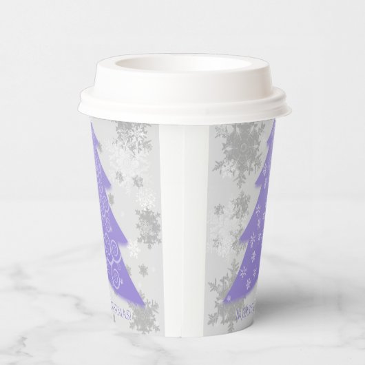 Draagtas met kerstbomen, met wieltjes papieren bekers (Rechts)