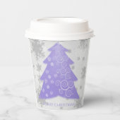 Draagtas met kerstbomen, met wieltjes papieren bekers (Voorkant)