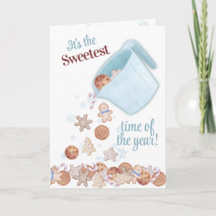 Draagtas met kerstkoekjes voor het meten van kerst feestdagen kaart