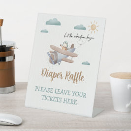 Draagtas met wieltjes hier Baby shower vliegtuig Reclamebord Met Voetstuk