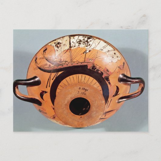 Draagtas met zwarte afbeelding briefkaart (Voorkant)