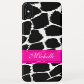 Draagtas met zwarte, witte en roze vingerafdruk Case-Mate iPhone case (Achterkant)