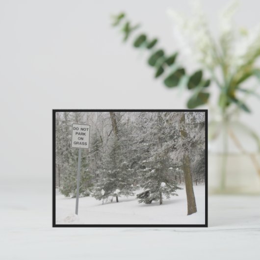 Draagtas - sneeuwhumor briefkaart (Staand voorkant)