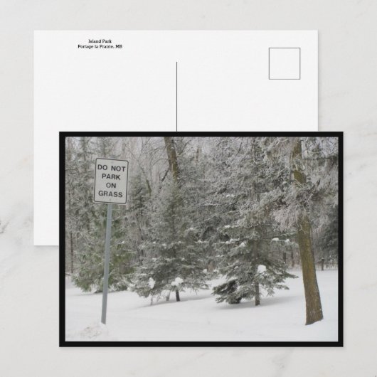 Draagtas - sneeuwhumor briefkaart (Voorkant / Achterkant)