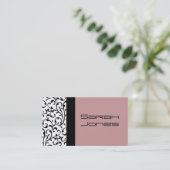 Draagtas van Elegant Black en White Rose Damask Visitekaartje (Staand voorkant)