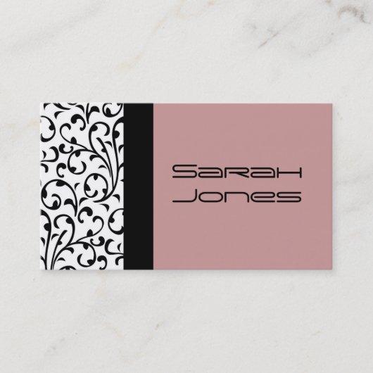 Draagtas van Elegant Black en White Rose Damask Visitekaartje (Voorkant)