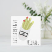 Draagtas van Fries Cute Cartoon Birthday Kaart (Staand voorkant)