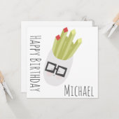 Draagtas van Fries Cute Cartoon Birthday Kaart (Voorkant / Achterkant in situ)