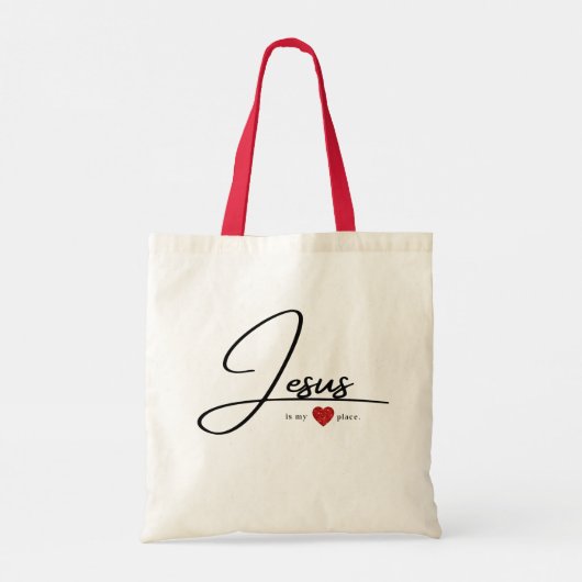Draagtas voor dames | Geloof Canvas tas: Jesus (Achterkant)
