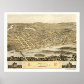 Draagtas, WI Panorama Map - 1868 Poster (Voorkant)