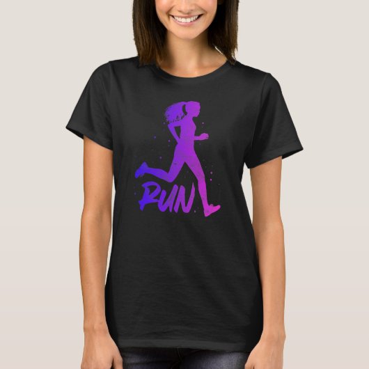 Draai aan het runnen van Girl Marathon Track en Fi T-shirt (Voorkant)