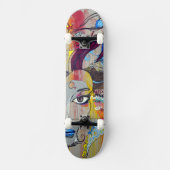 Draai abstract gezicht persoonlijk skateboard (Voorkant)