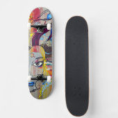 Draai abstract gezicht persoonlijk skateboard (Voorkant)