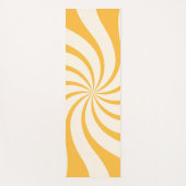 Draai Abstract Patroon in geel en amandelcrème Yogamat (Voorkant)