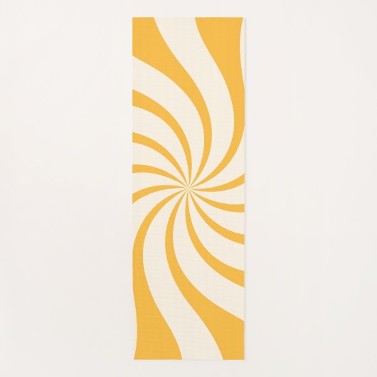 Draai Abstract Patroon in geel en amandelcrème Yogamat (Voorkant)