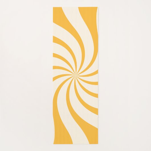 Draai Abstract Patroon in geel en amandelcrème Yogamat (Achterkant)