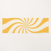 Draai Abstract Patroon in geel en amandelcrème Yogamat (Voorkant (horizontaal))