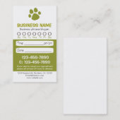 Draai afdrukkaarten voor groene dierenarts afsprakenkaartje (Voorkant / Achterkant)