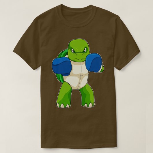 Draai als boxer met gebarsten handschoenen t-shirt (Design voorkant)