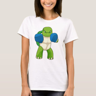 Draai als boxer met gebarsten handschoenen t-shirt