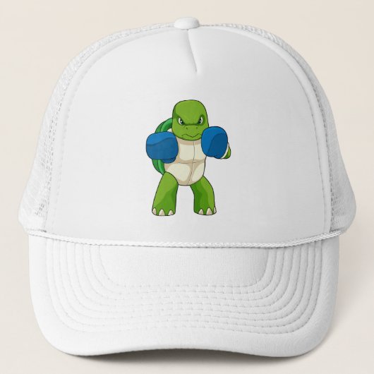 Draai als boxer met gebarsten handschoenen trucker pet (Voorkant)