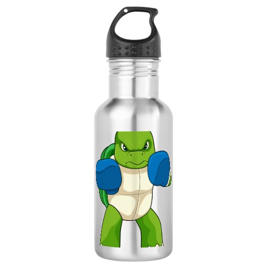 Draai als boxer met gebarsten handschoenen waterfles (Voorkant)