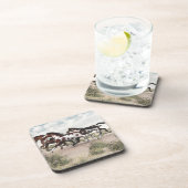 Draai als de wind - galopende verfpaarden onderzetter (Rechterzijde)