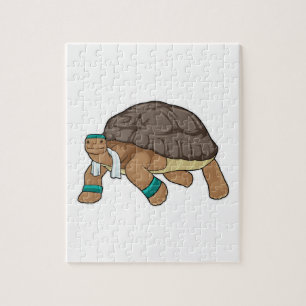 Draai als Runner met Handdoek Legpuzzel
