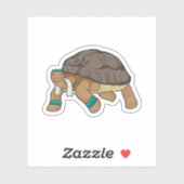 Draai als Runner met Handdoek Sticker (Vel)