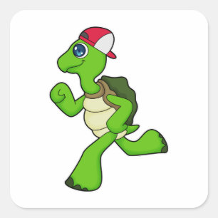 Draai als Runner met Pet Vierkante Sticker