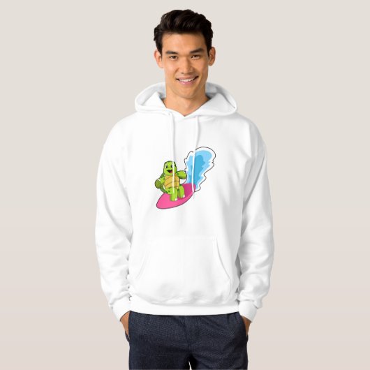 Draai als Surfer met surfplank Hoodie (Voorkant volledig)
