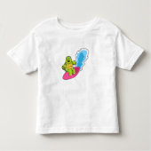 Draai als Surfer met surfplank Kinder Shirts (Voorkant)