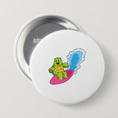 Draai als Surfer met surfplank Ronde Button 7,6 Cm (Voorkant /achterkant)