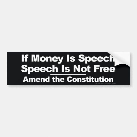 Draai Citizens United terug! Bumpersticker (Voorkant)