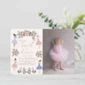 Draai & Dans Ballerina Bloemen Meisje Foto Verjaar Kaart (Staand voorkant)