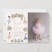 Draai & Dans Ballerina Bloemen Meisje Foto Verjaar Kaart (Voorkant)