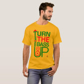 DRAAI DE BASS UP - Reggae kleuren - Crossfader DJ T-shirt (Voorkant volledig)