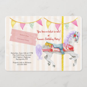 Draai de Carrousel Vintage Uitnodiging