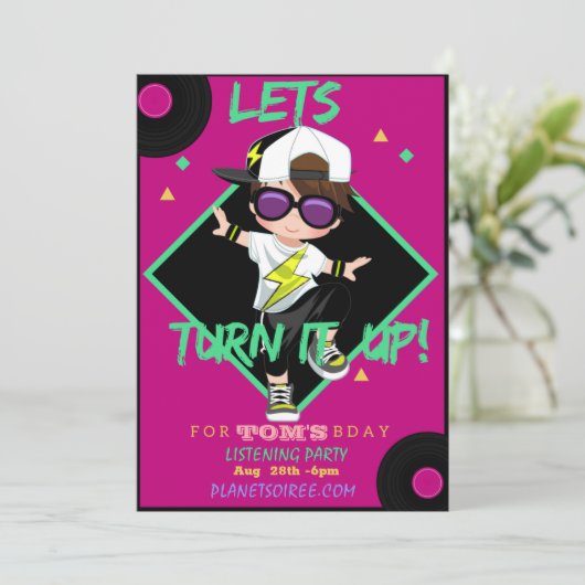 Draai de Kaart van de nodiging van de Partij van d (Staand voorkant)