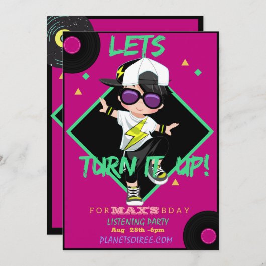 Draai de Kaart van de uitnodigingsdag van het fees (Voorkant / Achterkant)