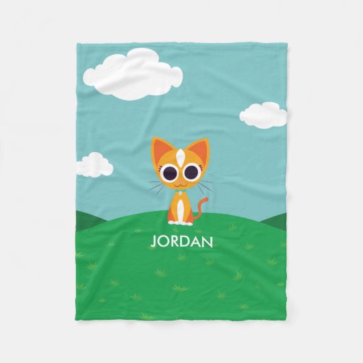 Draai de kat fleece deken (Voorkant)