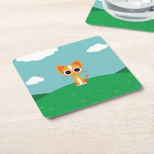 Draai de kat kartonnen onderzetters (Schuin)