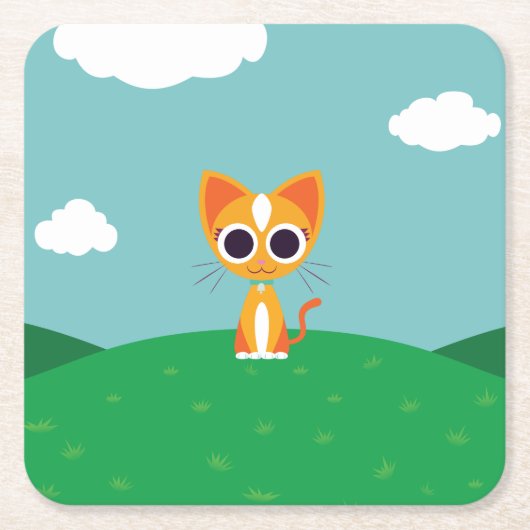 Draai de kat kartonnen onderzetters (Voorkant)