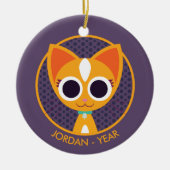 Draai de kat keramisch ornament (Voorkant)