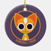 Draai de kat keramisch ornament (Achterkant)