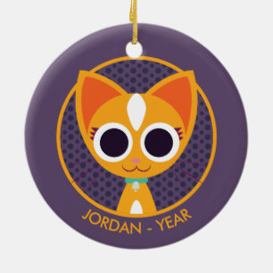 Draai de kat keramisch ornament